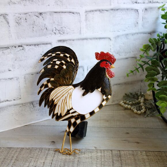 Checked Night Light Buffalo Check Farmhouse Rooster Decor Checked Lamp Light - Picture 1 of 9